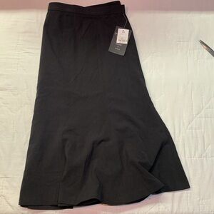 Zac & Rachel Plus Size Black Flared Midi Skirt Women's Sz 22W NWT Career Casual
